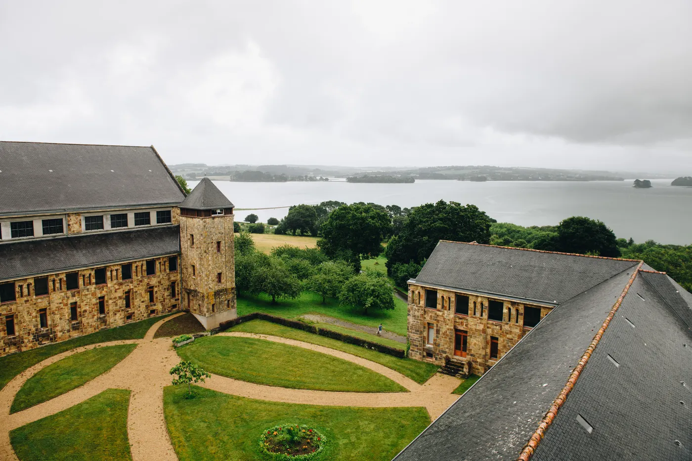 Vue aérienne Abbaye Landevennec